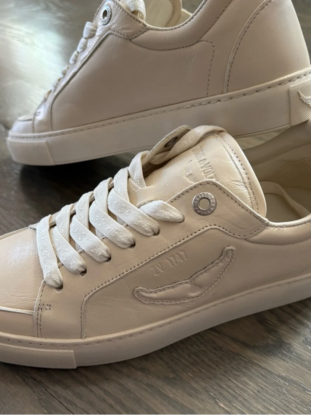 NWT ZADIG & VOLTAIRE 100% cow leather low-top fly on sneakers - Picture 4 of 14